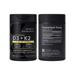 Viên Uống Sports Research Plant-Based D3 + K2 Hỗ Trợ Xương Khớp 160 Viên